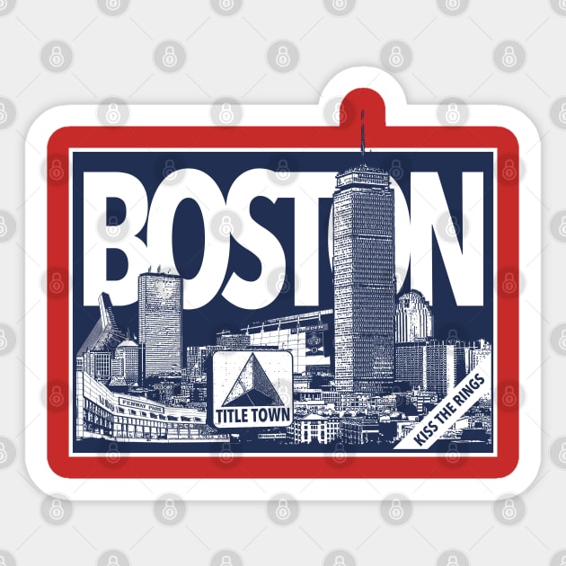 Boston Title Town Skyline Sticker by LikeMindedDesigns